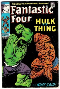 Fantastic Four #112 Mid Hulk Vs Thing Key 1971 Bronze Age Marvel HD Scan U-HV - Picture 1 of 2