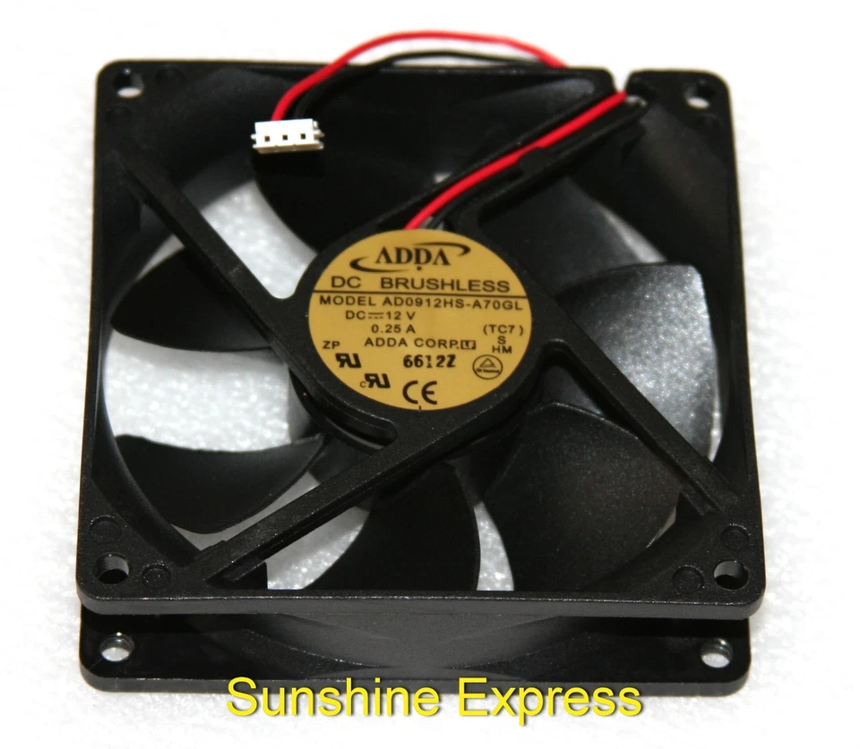 ADDA Cooling Fan AD0912HS-A70GL 92x92x25mm 12v 0.25A 3-pin Connector - Image 1 of 1