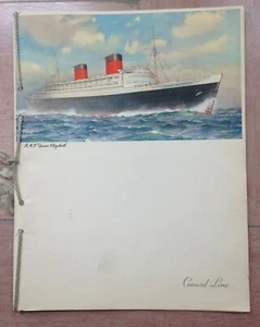 Menu Cunard Line Paquebot QUEEN ELISABETH Du 1 février 1957 - Bild 1 von 4