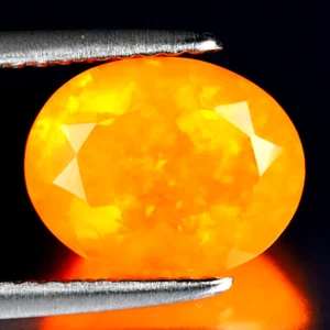 1.82 ct Fair Oval Cut (10 x 8 mm) Heated Natural Orange Fire Opal Loose Gemstone - Picture 1 of 2