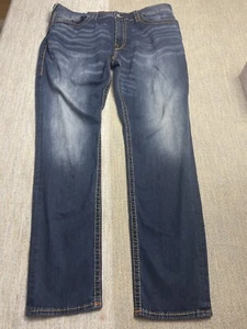 TRUE RELIGION GENO RELAXED SLIM Regular  WASH Denim JEANS 44 X 34 - Picture 1 of 10