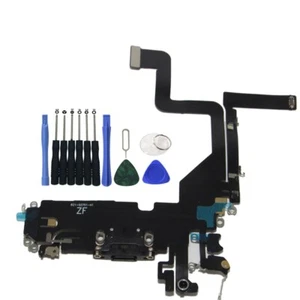 OEM Ladegerät Ladebuchse Dock Mikrofon Kopfhörer Flex Kabel für iPhone 14 Pro Schwarz - Bild 1 von 8