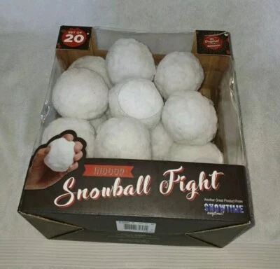 Indoor Snowball Fight 20 Soft Snowballs Original Fun Workshop Snowtime Game - Image 1 of 2