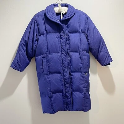 Chaqueta acolchada de plumón de longitud completa púrpura vintage OBERMEYER para mujer Hong Kong talla 8 Foto 1 de 4