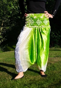 5 Pcs of Indian Vintage Silk Sari Boho Harem Trousers Women Gypsy Yoga Pants - Picture 1 of 7