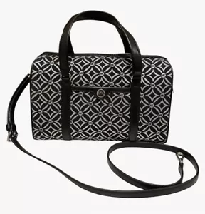 Michael Kors Reisetasche Medium schwarz silber Logo silber metallic neu mit Etikett $ 678 - Bild 1 von 9