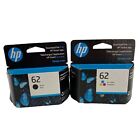 Genuine HP 62 Black (C2P04AN) + 62 Tri-Color (C2P06AN) Ink Cartridges EXP 2023 