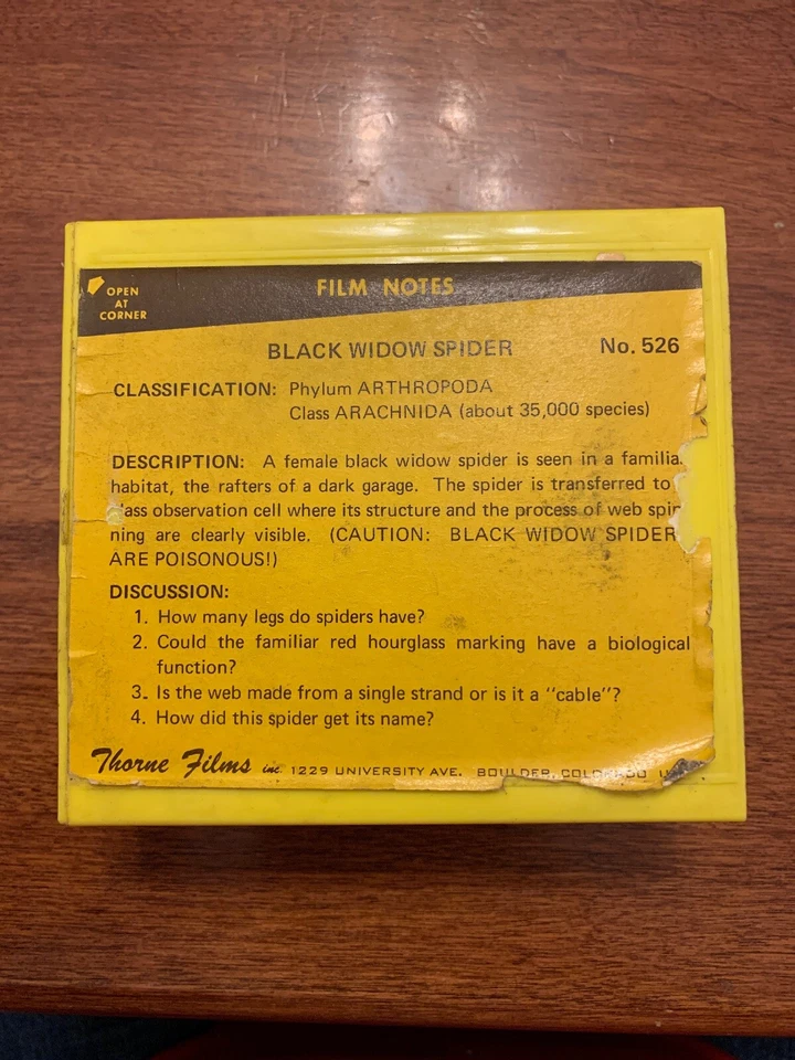 🕷🕷🕷🕷Vintage 8mm Film: Black Widow Spider 🕷🕷🕷🕷🕷 No. 526 🕷🕷🕷🕷 - Image 1 of 4