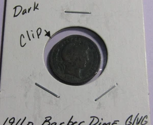 1911-D Barber Dime Straight Clip #311 - G+ details - Picture 1 of 4