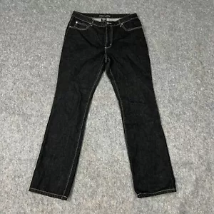 Jeans donna vintage Fubu taglia 13/14 denim nero gamba dritta anni 90 retrò - Foto 1 di 7
