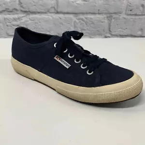 Superga 2750 Cotu Blue Classic Canvas Lace Up Sneakers Size 8 - Picture 1 of 8