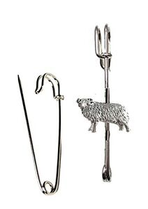 pp-a36 Sheep English Pewter on a kilt blanket brooch pin fashion addition
