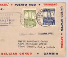 Belgium CONGO Air Mail FIRST FLIGHT USA Miami Leopoldville 1941 WW2 ZD221