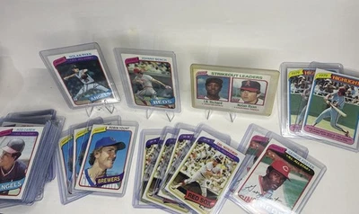 Lote de 43 tarjetas de béisbol Topps 1980 EXMT/NM HOF Ryan, Bench, Yount, Carew, etc. Foto 1 de 4