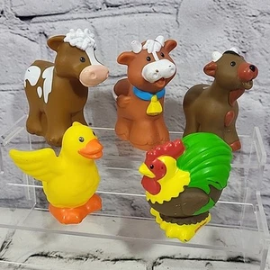Fisher-Price Little People Figures Lot Of 5 Farm Animals Cows Goat Duck Rooster - Picture 1 of 10