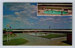 Marysville KS-Kansas, piscina Surf Motel, autopista 36, postal vintage - Imagen 1 de 2