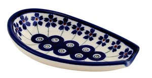 Polish Pottery Spoon Rest 5" x 3.5" – Zaklady Boleslawiec Polish Stoneware - Picture 1 of 3
