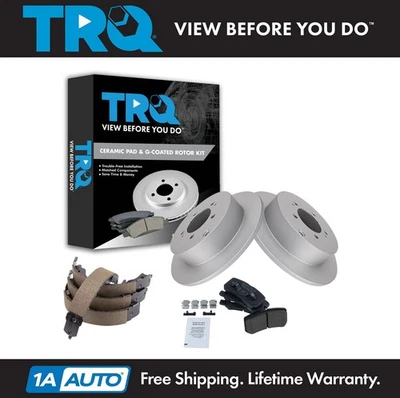 Kit de pastillas de freno y rotor de cerámica trasera TRQ para Mitsubishi Outlander 2008-2011 Foto 1 de 4