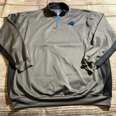 Majestic Carolina Panthers Mens 1/4 Quarter Zip Pullover Gray 3XL Big & Tall - Image 1 of 4