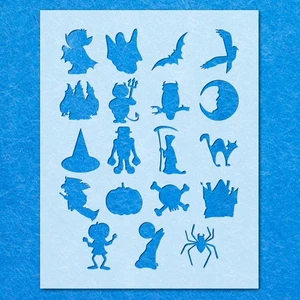 Halloween Shapes Stencil: Mylar Airbrush Wall Art Painting Crafts - 190 Micron - Picture 1 of 11