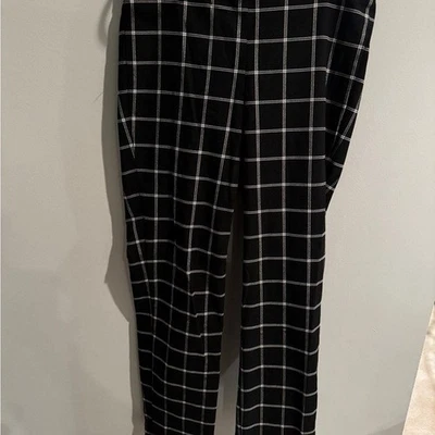 Leggings a Cuadros Elle Blanco y Negro Ajustados Tobillo Suave y Elástico Pequeños Foto 1 de 4