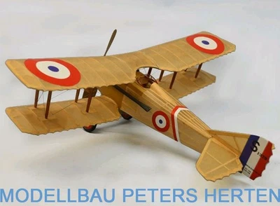 Krick Dumas Spad VII Balsabausatz - ds238 Flugmodell Gummimotor - Bild 1 von 4