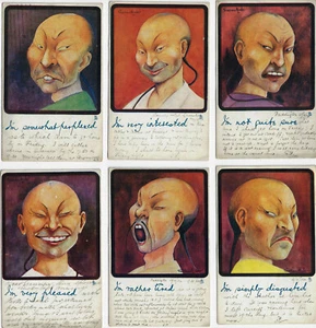 Rare Set of 6 Tuck Oilette "Write Away" Postcards Comic Chinese Men Caricatures - Picture 1 of 2