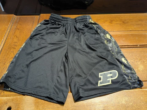 Purdue University Campus Heritage Athletic Basketball Shorts Sz S Black Camo Cover