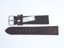 FLUCO (Germany) Suede Leather Watch Band Strap 20 mm Brown Mocha "Velour"