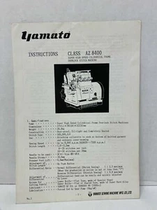 INSTRUCCIONES YAMATO PARA CLASE AZ 8400 NO. 2 *ENVÍO GRATUITO* - Imagen 1 de 3