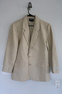 NEW WOMENS TAN ADOLFO 100% LINEN SPORT COAT sz 14 blazer / suit jacket NWT - Picture 1 of 5