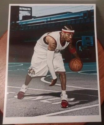 ALLEN IVERSON SIXERS 8.5x11 ULTRA GLOSSY OLD SCHOOL COLOR ART BASKETBALL POSTER! - Image 1 of 4