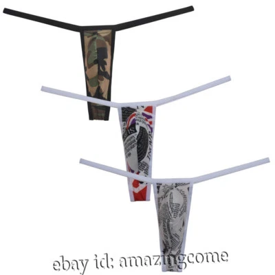 Men's Micro G-String Thong Spandex Underwear Less Extreme Coverage Shorts T-back - Image 1 of 4