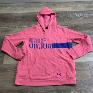 UNDER ARMOUR Graphic Pullover Pink Hooded Sweatshirt Hoodie Girl's Size XL - Picture 1 of 7