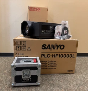 Sanyo PLC-HF10000 HD 10K Lumens HD Projector w/long & short throw Lens + Extras - Picture 1 of 18