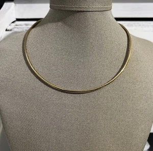 MICHAEL KORS GOLD TONE Tubular Choker Cuff NECKLACE - Picture 1 of 8