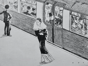 1935 Vintage Print LONDON UNDERGROUND - COME' DON'T DAWDLE EUSTACE - Bild 1 von 2
