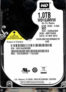 WD10JMVW-11AJGS0, HBPT2HKB, WESTERN DIGITAL USB3 1TB, WX41 NOV 2013 - Afbeelding 1 van 1