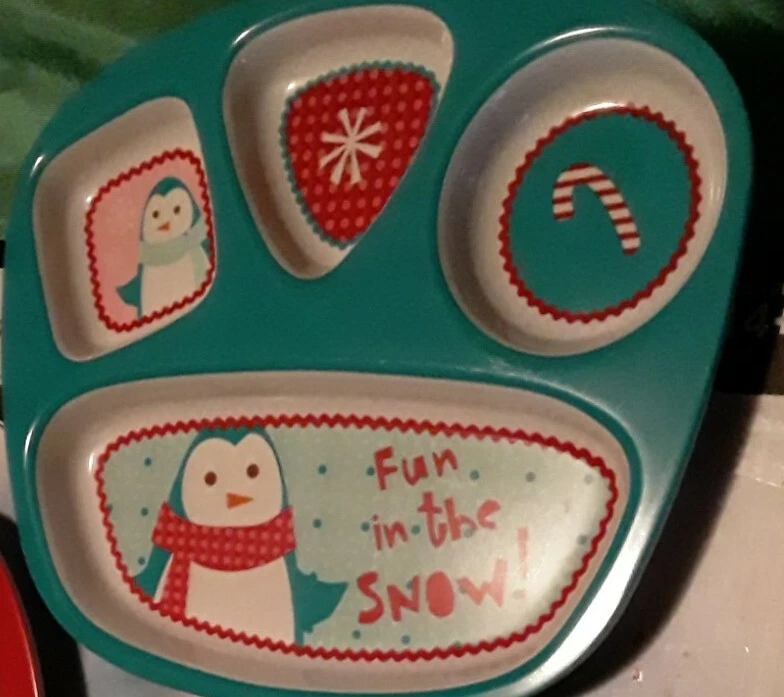  One 9"Christmas Holidays Santa  CLAUS Snack or dinner Child Plate  - Image 1 of 1