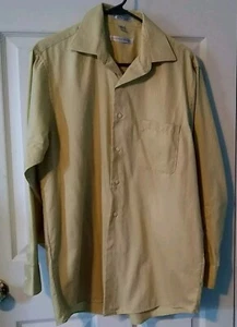 Geoffrey Bean Men's M Gold Button Down Cotton Blend Long Sleeve Dress Shirt EUC - Bild 1 von 5