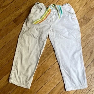 TRU TRUSSARDI JUNIOR white pants with rainbow ribbon belt size 8 years - Picture 1 of 11