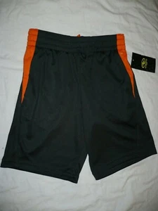 Athletic Works Boys Active Mesh Shorts X-Small (4-5) Gray W Orange W Pockets  - Picture 1 of 2