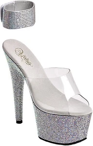 Pleaser Bejeweled-712RS exotische Tanzschuhe. Mit Strass 7" Plateau Sandale. - Bild 1 von 5