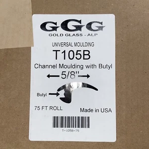 GGG Gold Glass ALP T105B Channel Moulding with Butyl 75’ Roll Made in USA r6d - Picture 1 of 2