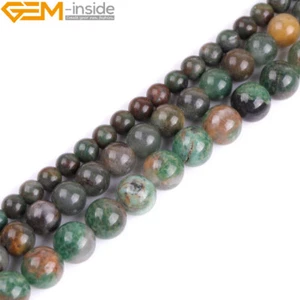 Piedras preciosas de jadeíta de jade de África verde 6 mm 8 mm 10 mm cuentas redondas para hacer joyas - Imagen 1 de 27