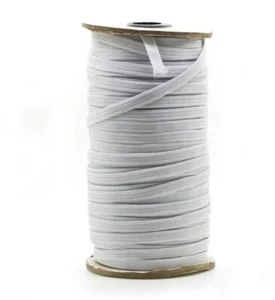 Lot Of 5 Rolls @70 Yds. Ea.~6mm~White~Braided Elastic Band~Cord Knit Band Sewing - Picture 1 of 7