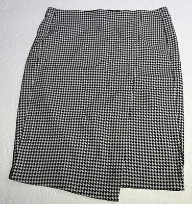 Glamour X Lane Bryant Lápiz Asimétrico Cuadros Falda Negra Talla 18 Informal Oficina  Foto 1 de 4