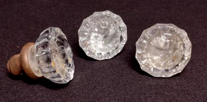 Juego de 3 piezas de herrajes de vidrio transparente y latón tiradores de cajón con manija de perilla de puerta vintage - Imagen 1 de 8