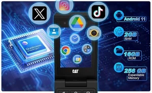 T-Mobile (LOCKED) Android CAT® S22 Flip Phone 4G LTE Tello Mint TextNow Tracfone - Picture 1 of 24