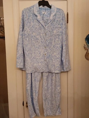 JUEGO DE PIJAMA POLAR MANGA LARGA ESTAMPADO AZUL Y BLANCO ARIA - TALLA X-GRANDE Foto 1 de 4